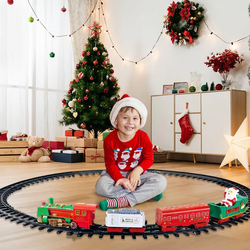 🚀Conjunto de comboio de Natal pendurado | Brinquedo comboio de Natal 2 em 1 com luz e som!