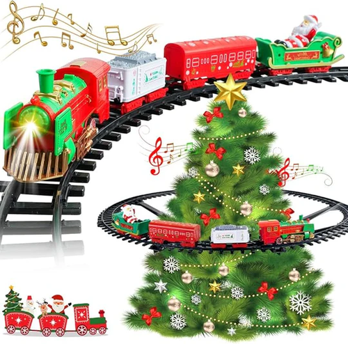 🚀Conjunto de comboio de Natal pendurado | Brinquedo comboio de Natal 2 em 1 com luz e som!