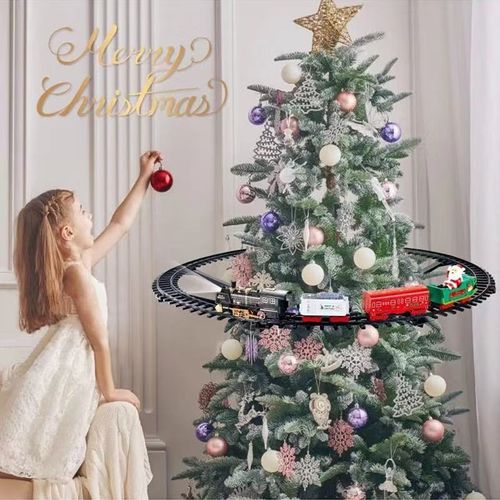 🚀Conjunto de comboio de Natal pendurado | Brinquedo comboio de Natal 2 em 1 com luz e som!