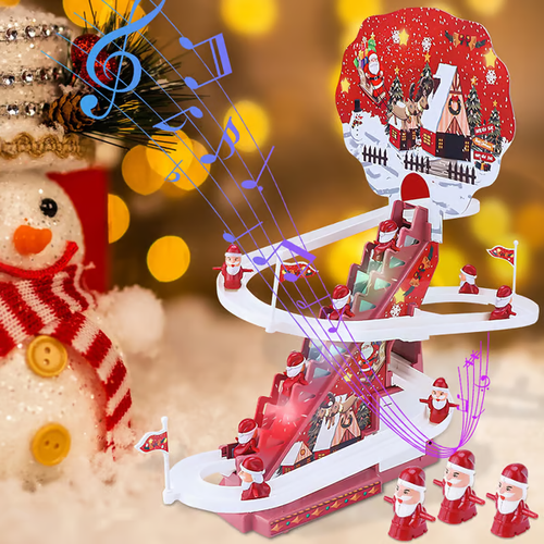 🎅Brinquedos de escorrega elétrico do Pai Natal