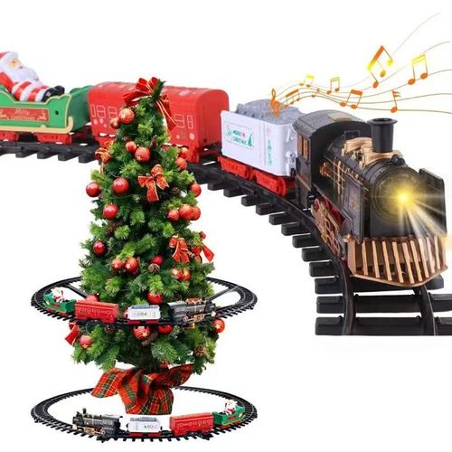 🚀Conjunto de comboio de Natal pendurado | Brinquedo comboio de Natal 2 em 1 com luz e som!