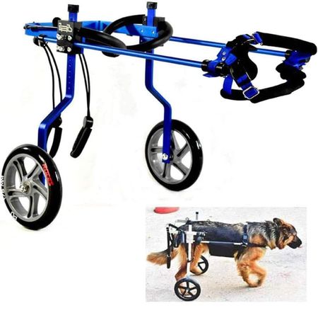 Dog Wheelchair Adjustable Pet Cart Hind Feet Rehabilitation For Handicapped Dog Disabled 2 Wheels Chair For Back Legs