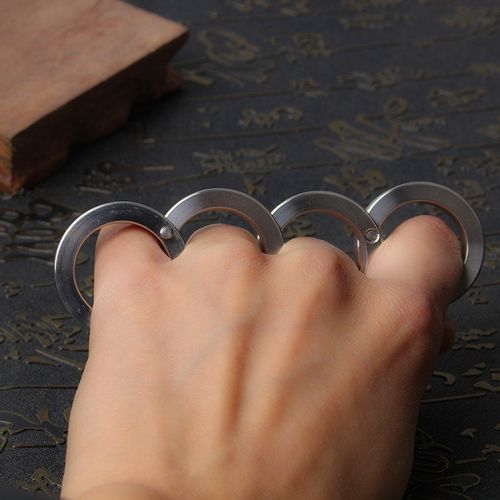 Titanium Steel Folding Brass Knuckle Duster Ring - Elite Tactical Edition
