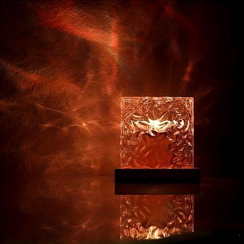 Water ripple atmosphere lamp, 16 colors adjustable touch control, remote control, USB charging, dynamic rotating water ripple, romantic fairy lamp, aurora shadow night light, creates a romantic atmosphere, suitable for weddings, proposals, parties, birthday gifts, Valentine's Day, Christmas, home decoration, bedroom decoration, birthday decorations, etc.