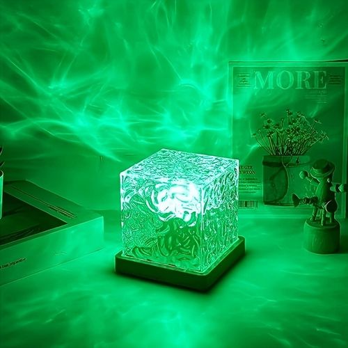 Water ripple atmosphere lamp, 16 colors adjustable touch control, remote control, USB charging, dynamic rotating water ripple, romantic fairy lamp, aurora shadow night light, creates a romantic atmosphere, suitable for weddings, proposals, parties, birthday gifts, Valentine's Day, Christmas, home decoration, bedroom decoration, birthday decorations, etc.