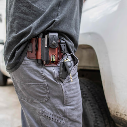 🎁Cowhide Leather Owl Buckle Tacticalr Multifunctional Belt Cove