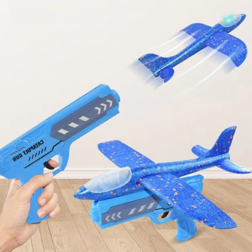 Catapult aircraft gun toy with light