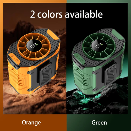 Portable Waist Clip & Neck Fan | USB Rechargeable with LED & Power Bank