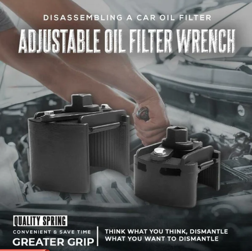 Adjustable oil filter wrench
