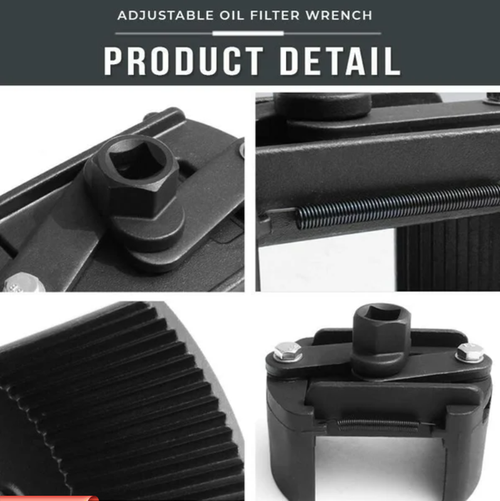 Adjustable oil filter wrench