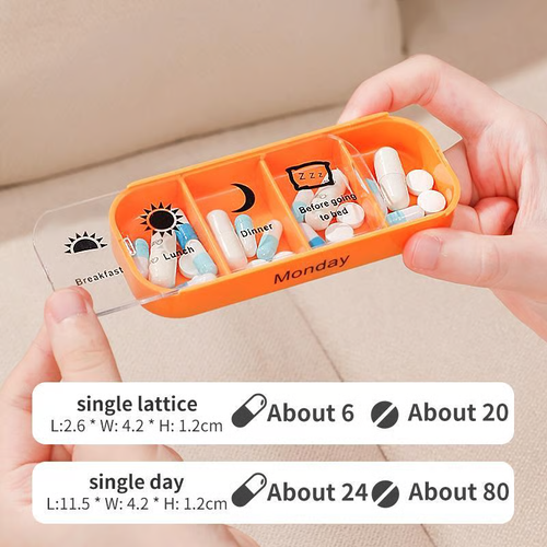 7 Days 28 Compartments Pill Organizer