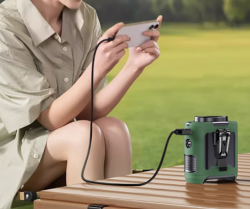 Portable Waist Clip & Neck Fan | USB Rechargeable with LED & Power Bank