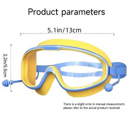 🔥HD children's large frame waterproof and anti-fog swimming goggles