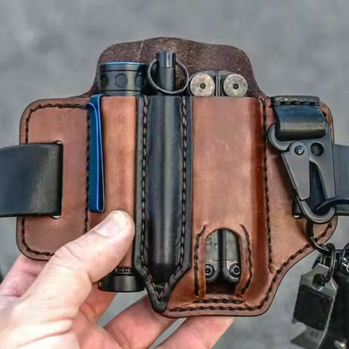 🎁Cowhide Leather Owl Buckle Tacticalr Multifunctional Belt Cove