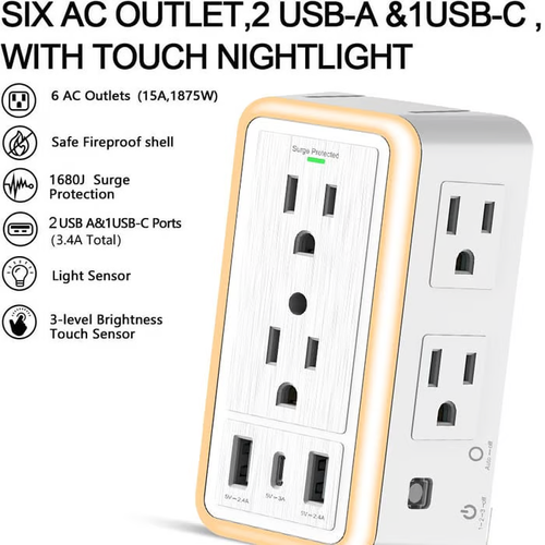 ✨🔥 Multi Plug Outlet Surge Protector