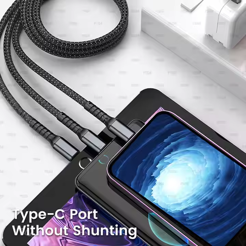 Transparent Luminous Super Fast Charging 3-in-1 Data Cable