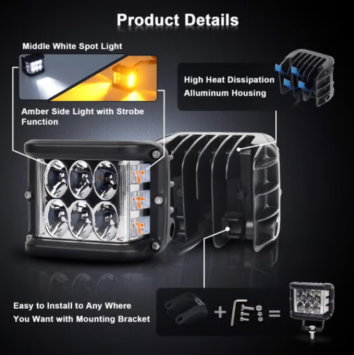 Car Dual Sides LED Dual Color Light