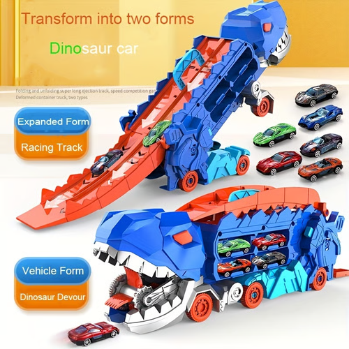 Foldable sliding transport dinosaur truck