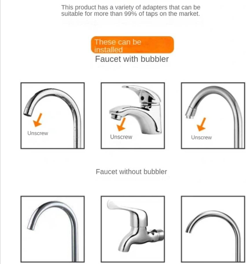 No installation required for hot water faucets