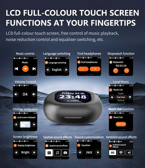 🔥True Powerful Bluetooth 5.4 Open Ear Earbuds, IPX5 Waterproof
