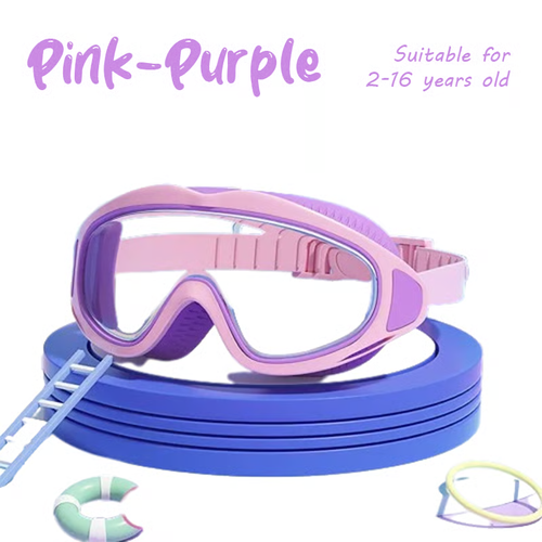🔥HD children's large frame waterproof and anti-fog swimming goggles