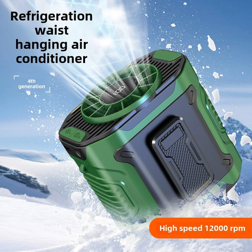 Portable Waist Clip & Neck Fan | USB Rechargeable with LED & Power Bank