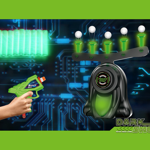Glow-in-the-Dark Shooting Target Practice Kids Shooting Toy Gun Set