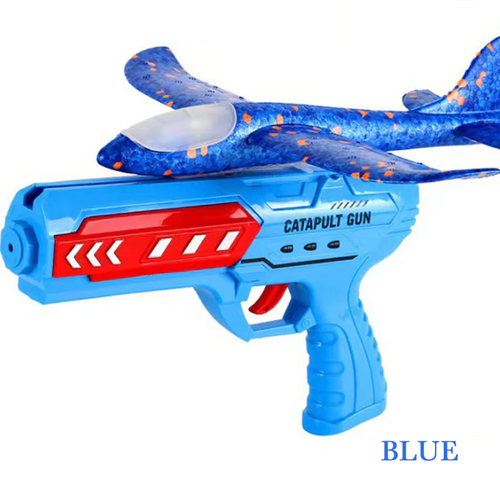 Catapult aircraft gun toy with light