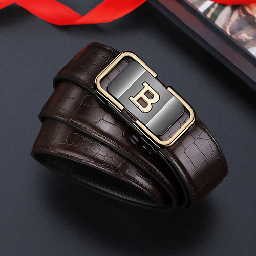 🎁Men's Crocodile-Patterned Automatic Buckle Belt