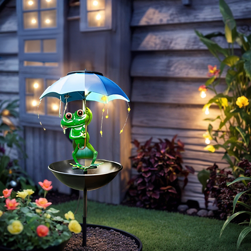 Outdoor Frog Image Light with Umbrella
