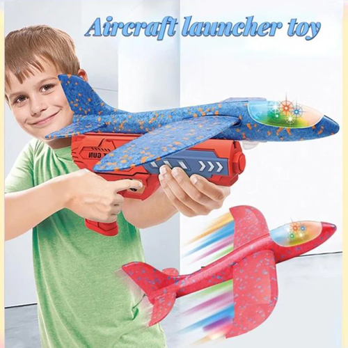 Catapult aircraft gun toy with light