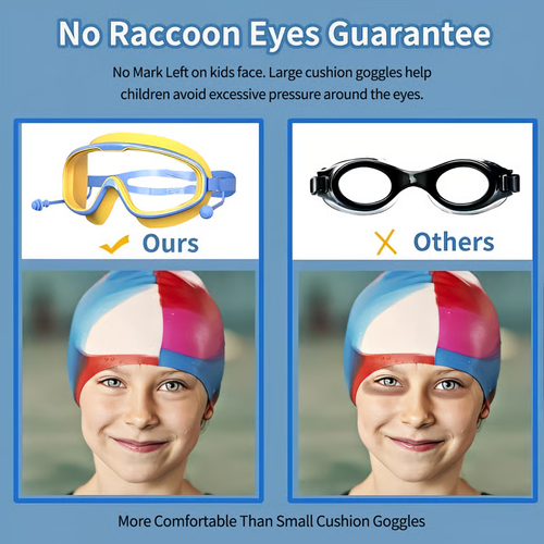 🔥HD children's large frame waterproof and anti-fog swimming goggles