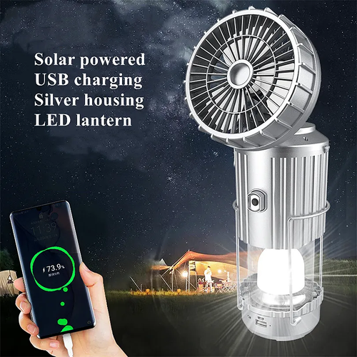 Bærbar LED-Campinglampe Med Vifte