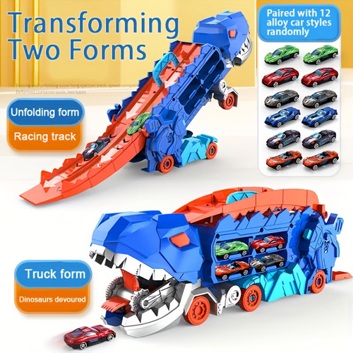 Foldable sliding transport dinosaur truck