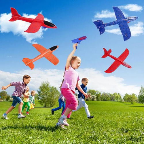 Catapult aircraft gun toy with light