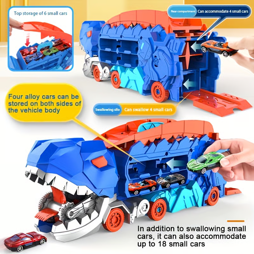 Foldable sliding transport dinosaur truck