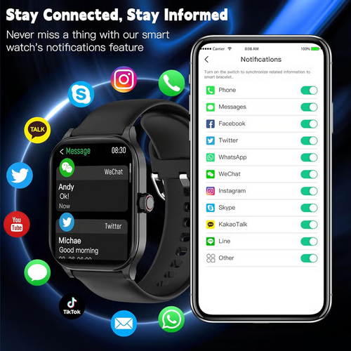 🔥All day Fitness Monitoring Bluetooth fashion smart watch⌚