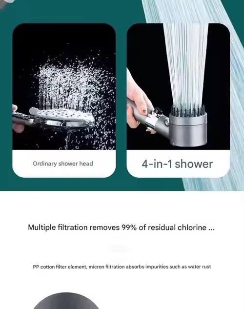 German massage multifunctional one-button adjustment shower head
