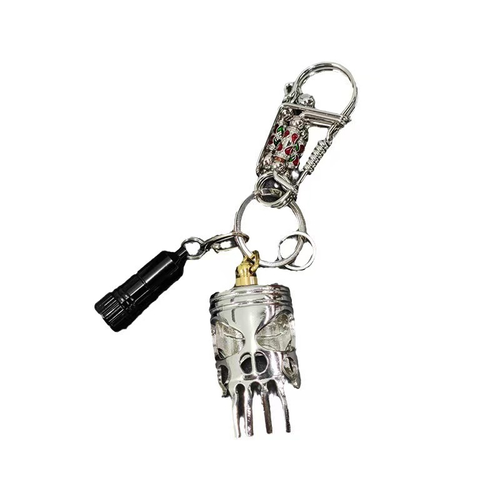 Piston art skull keychain （pendantflashlight）