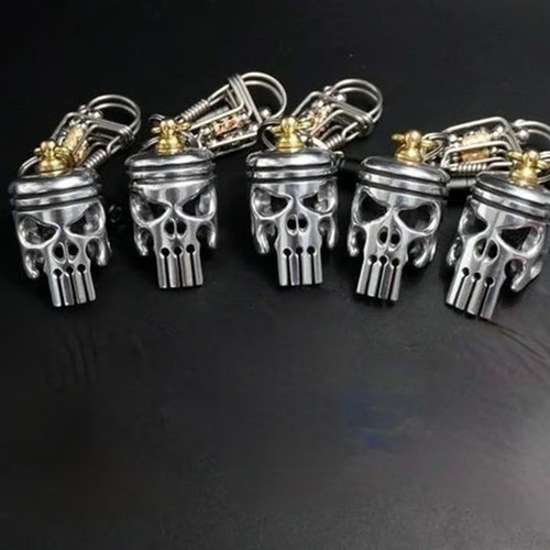 Piston art skull keychain （pendantflashlight）