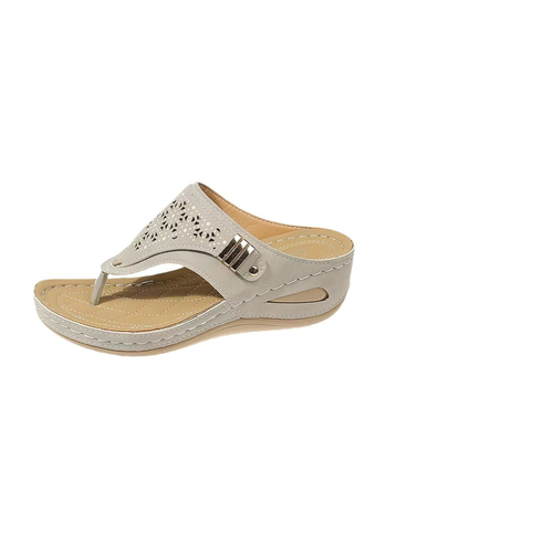 Summer new round-toe thick-soled fashionable hollow-out herringbone sandals for women, EUR:37
