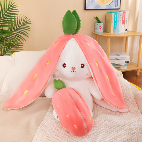 New Internet celebrity cute fruit turned rabbit plush toy strawberry rabbit doll