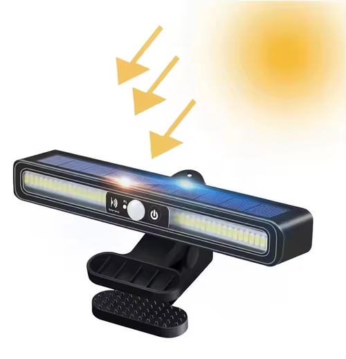 Solar Motion Sensor LED Grill Handle Light with Clip Waterproof Garden Light Clip Outdoor Camping BBQ Light, 2 Pack