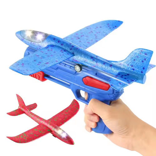 Popular catapult aircraft gun children's outdoor toys catapult foam aircraft, buy 1 get 1 free.