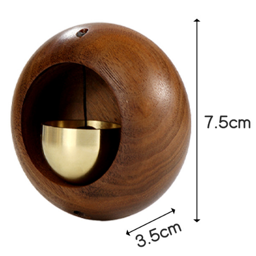 Wooden wind chime suction door creative door reminder copper bell