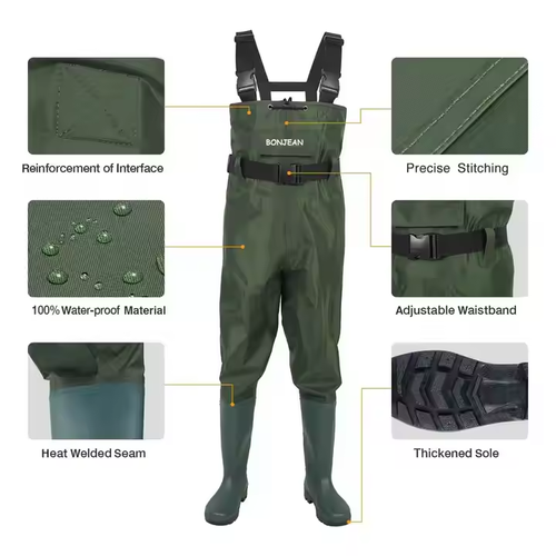 Waterproof Hunting Fishing Chest Waders for Men Women with Boots and Wading Belt