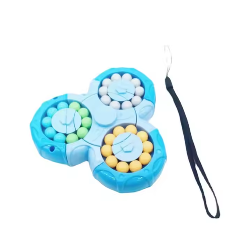 Double-sided ball three-ring magic beans six-sided rotating interchangeable fidget spinner educational squeeze toy