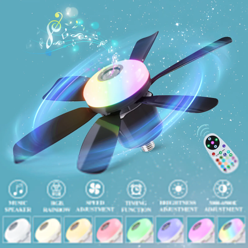 RGB Phantom Rhythm Shade Adjustment Decoration Modern Remote Control Bldc Best Music Smart Home Light LED Ceiling Fan