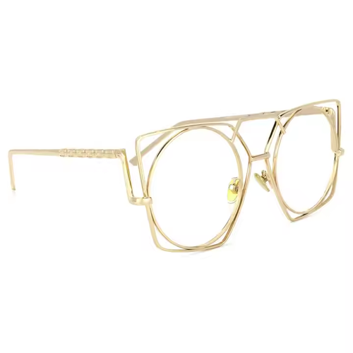 High quality alloy double bridge gold metal round optical glasses frame