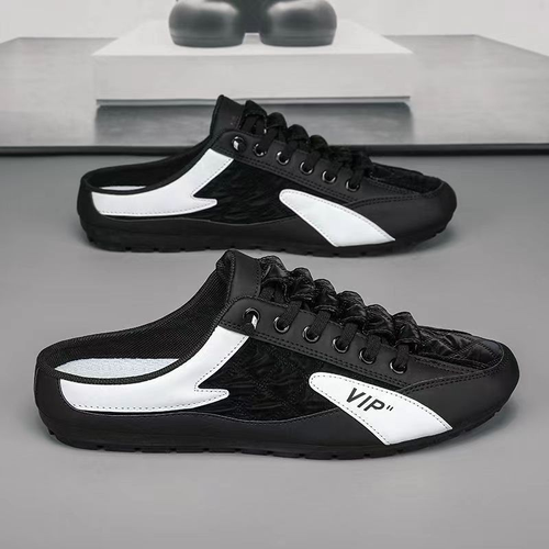 Men's shoes, new breathable slippers, slip-on casual lazy shoes for teenagers, half-slippers for men, EUR: 40
